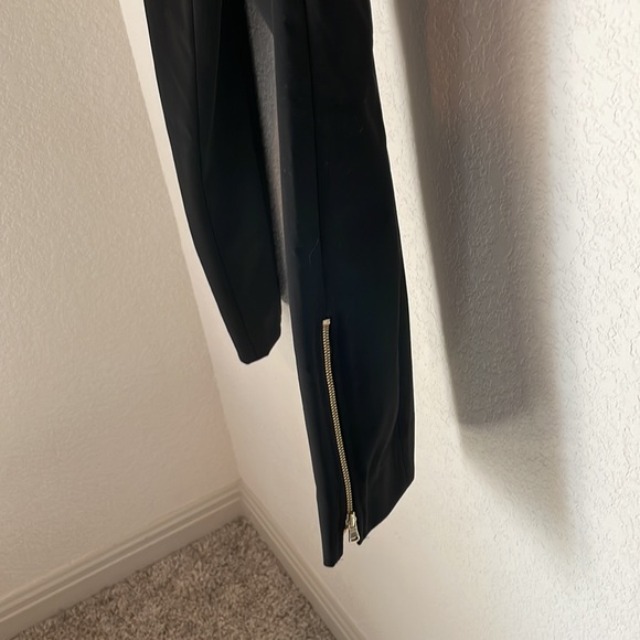 Never worn! Black Loft pants, side zip with gold ankle zipper details - Picture 3 of 3